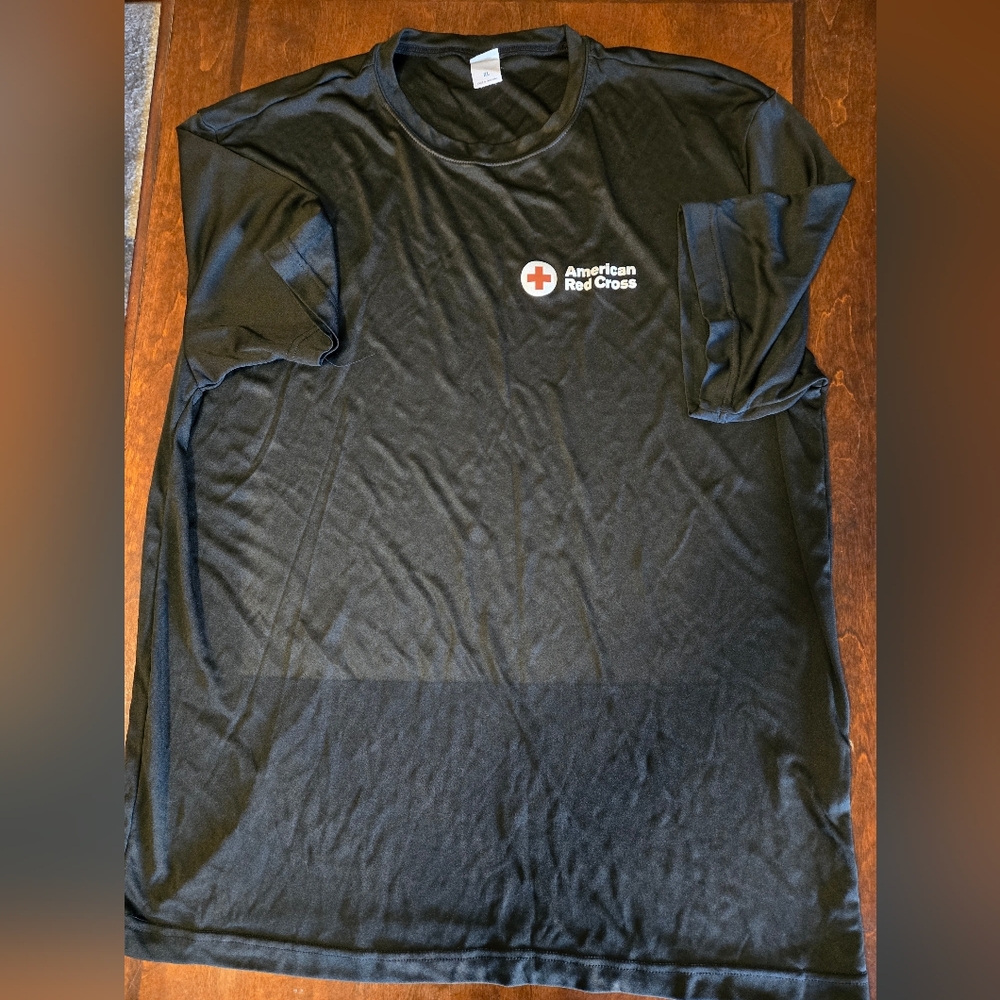 Black and Red Unisex American Red Cross T-Shirts